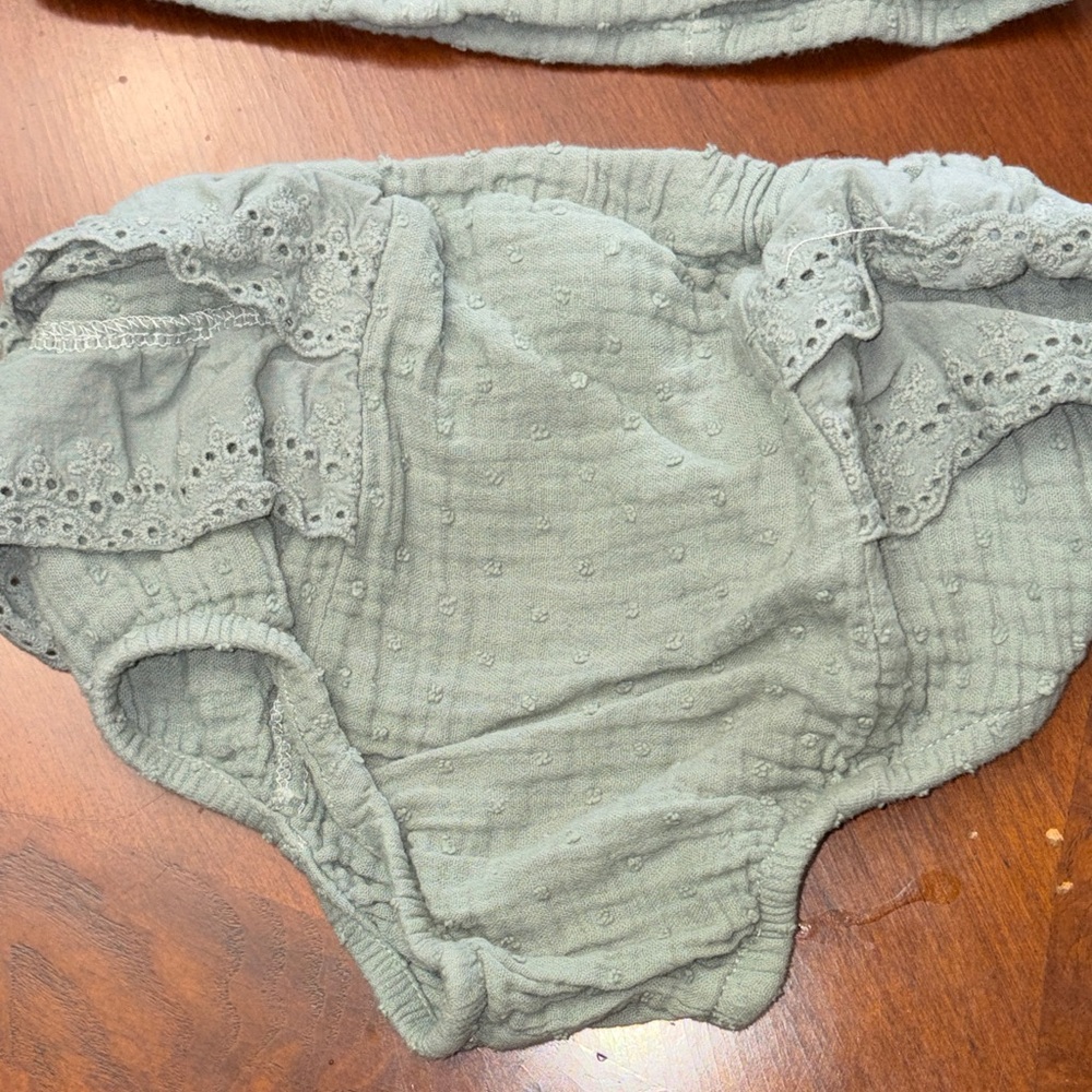 Charming Mint Ruffled Diaper Cover Set - Picture 9 of 9